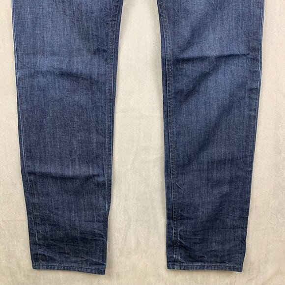 Diesel Mens Pants 32 Blue Jeans Iakop Regular Slim Tapered Dark Wash Rigid 32x32 - Picture 3 of 13